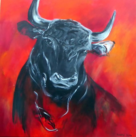 Bulle in rot 100x100